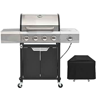 Amazon.com: 4 Burner Propane Gas Grill with Side Burner and
